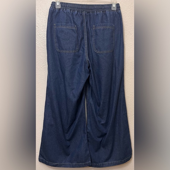 NWOT LUNE Plus Drawstring Waist Wide Leg Jeans size OXL/12 Color Blue - Picture 3 of 7